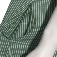 Жените Се Облекуваат Секојдневен Шарени Печатење Фустан Без Ракави Вратот Лен Џеб Долг Фустан, Зелена, XXL