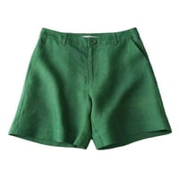Рејлун Дами Кратки Панталони Шорцеви Со Висок Струк Мини Панталони Во Еднобојна Боја Лежалки Бохо Лето Зелена 3xl