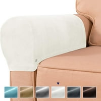 Subrte истегнување фотелја опфаќа кадифено мебел за мебел против лизгање ,, бело