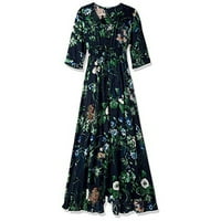 Облечи жени лето копче нагоре поделено цветно памучно памук реси Проток на забава Макси долги фустани есенски фустани за жени