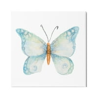 Студената индустрија Елегантна сина пеперутка инсекти животински акварел Ефект за сликање галерија завиткана од платно печатење wallидна уметност, дизајн од iceенис