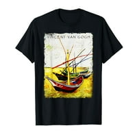 Рибарски чамци на плажа, ван Гог, уметничка сликарство графичка маица