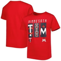 Младинска црвена маица за лого на Минесота Близнаци