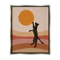 Stuple industries црна мачка достигнувајќи ленти образец животни и инсекти сликање сив пловиларен обвршен уметнички печатен wallид уметност