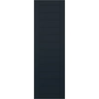 Ekena Millwork 15 W 58 H TRUE FIT PVC HORIONTAL SLAT FRADED модерен стил фиксни ролетни за монтирање, без starвездени ноќни