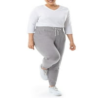 Tera & Sky Women's Plus Plus Sime Reece Sweatpants, 2-пакет