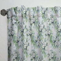 DesignArt 'Цвеќиња со зелени лисја IX' Цветна панел за завеси