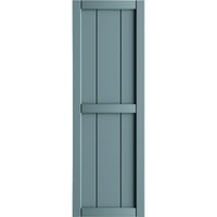 Ekena Millwork 3 4 W 52 H TRUE FIT PVC, два табла врамени одбор-n-batten ролетни, мирна сина боја