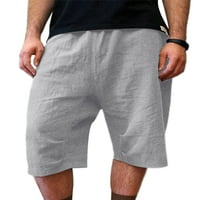Воблинг Машки Дно Еднобојна Облека За Плажа Хавајска Плажа Капри Панталони Мажи Дневна Тренингот Летни Панталони Греј XL