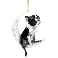 куче божиќ на креативна седечка месечина приврзок декорација собрани јагниња уво венец божиќ