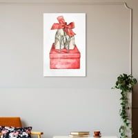 Wynwood Studio Canvas црвен романтичен пар мода и глам чевли wallидни уметнички платно печати злато 20x30