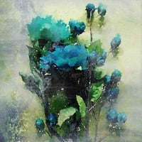 Blue Garden Bloom од Ирена Орлов Сликарство печатење на завиткано платно