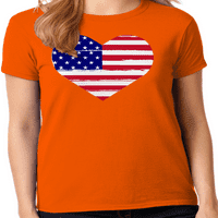 Американско збирско знаме колекција на срце жени на 4 -ти јули Патриотски САД дама графичка маица - алт потресена