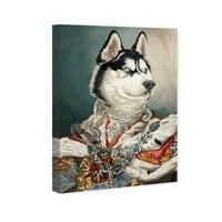 Wynwood Studio Animals Wall Art Canvas Prints 'Royal Husky' кучиња и кутриња - бели, портокалови