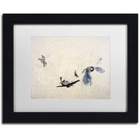 Трговска марка ликовна уметност „крилја“ платно уметност од Ник Банток, бел мат, црна рамка