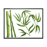 Дизајн Шума на бамбус гранки IV 'Тропски врамен платно wallид уметност печатење