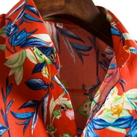 Машки Блузи Машка Хавајска Кошула Кратки Ракави Печатено Копче Надолу Летни Кошули На Плажа Блузи