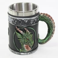 Зелен кралски змеј кригла змија рачка средновековна колекционерска домашна декор подарок G16592