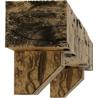 Ekena Millwork 4 H 6 D 60 W Pecky Cypress Faa Wood Camply Mantel Kit W Ashford Corbels, природен златен даб