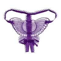 pxiakgy интимни за жени пеперутка чипка микро жени отворени танга г жици транспарентна долна облека виолетова + една големина