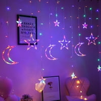 Starвездени месечини Стринг светла предводена ламба houseold за Божиќна Ноќта на вештерките задниот двор за плевење завеса ноќна