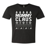 Мама Клаус Грден Божиќен џемпер за мажи Премиум Три мешавина маица, гроздобер црна, мала
