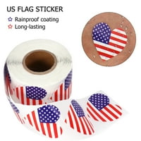 Налепници за запечатување на срцев облик САД налепница на Национално знаме за декор на пликови за подароци
