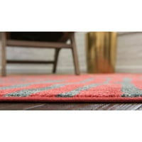 6 'црвена и сина гроздобер апстрактна тркалезна област фрлаат килим