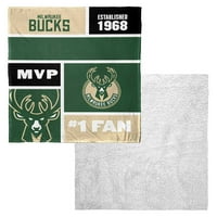 Milwaukee Bucks NBA Colorblock персонализиран свилен допир Шерпа фрли ќебе