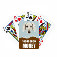 Долго Лице Бело Салуки Куче Миленичиња Животно Покер Игра Картичка Смешни Рака Игра