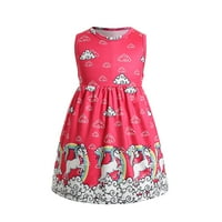 Мали Девојчиња Памучен Фустан Без Ракави Секојдневен Летен Сарафан Печатен Фустан Со Пеперутка 2 Години