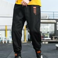 Машки Лабави Плус Големина Спортски Харлем Панталони Девет Панталони Обични Карго Панталони Црни XL