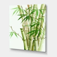 Детали за темно зелен бамбус и лисја II сликање на платно уметничко печатење