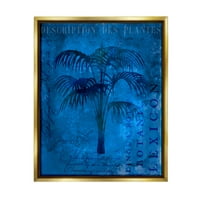 Тропел тропска палма за палма за палми пејзаж сликарство златен пловил врамен уметнички печатен wallид уметност