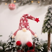 Кадифен кукла со осветлување симпатична форма затворен декорација Божиќна џуџе кукла за распоред на сцената
