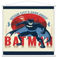 Стрипови Постер На Темниот Витез На Бетмен-Готам Сити Со Дрвена Магнетна Рамка, 22.375 34