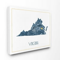 Декоратот „Ступел дома“ Вирџинија Минимална сина мермерна хартија силуета платно wallидна уметност