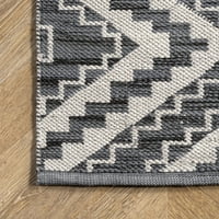 Нулум Теа Геометриски глобален килим за памук, 3 '5', сиво