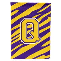 Монограм - Тигарска Лента-Виолетова Златна Буква П Монограм Почетна Големина На Куќата На Знамето