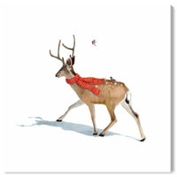 Винвуд студио платно Снежно поле за прошетки со животни и диви животни wallидни уметнички платно печати бело 12x12