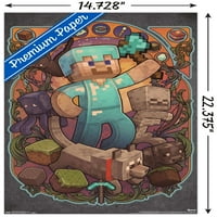 Minecraft-Стив Нову Ѕид Постер, 14.725 22.375