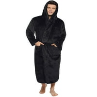 Purcoar Mens Fleece Robe Big & Thall со аспиратор, кадифен шал јака бањарка