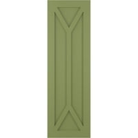 Ekena Millwork 12 W 26 H True Fit PVC San Carlos Mission Style Fixed Mount Sulters, Moss Green